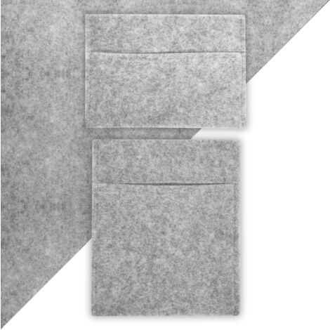2 Sacchetti Portaoggetti Da Campeggio In Feltro - Per Piatti (26,5x20x15 Cm) E Tazze (27x12x7 Cm), Grigio Scuro