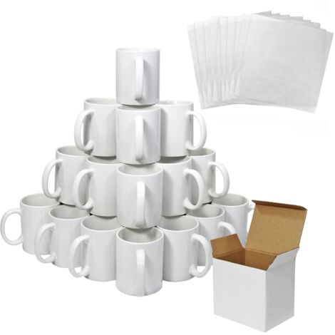 Set 6 Tazze Caffè Annovero Porcellana - 330 Ml, Lavabili In Lavastoviglie