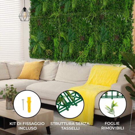 Parete vegetale, Piante artificiali da montare a parete, 50 x 50 cm, Giardino da parete, Decorazione piante artificiali, Protezione solare | Leroy Merlin