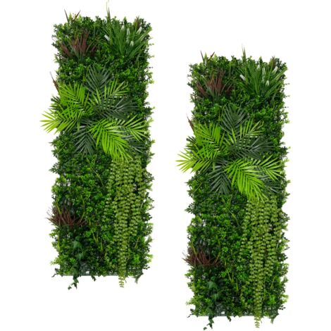 Pannello da Parete con Piante Artificiali 50 x 150cm (2Pz) Alina Foliage Verde Realistico per Interni ed Esterni – Resistente agli Agenti Atmosferici e ai Raggi UV – Recinzione, Siepe Artificiale, Sfo