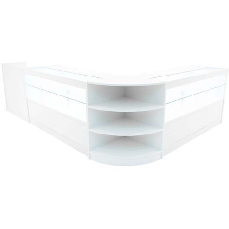 Set Banconi Bianco Eclipse LED Light 2 x C1500 LM60 TB60 con Illuminazione Bianca, Serrature, Vetrina in Vetro, Blocco Cassa, Mensole Interne per Negozi Boutique Gioiellerie (1/5)