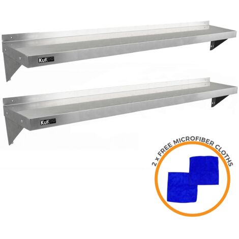 Mensole In Acciaio Inox Per Cucina 90x30cm - 2 Pezzi Per Ristoranti, Bar E Uso Domestico