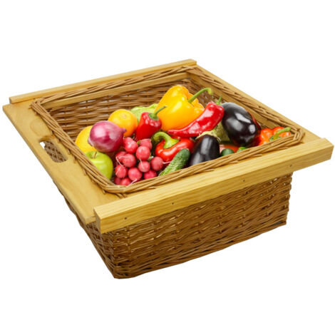 Set Di 2 Cesti In Vimini Intrecciati Con Maniglie - Ideali Per Organizzazione Casa E Cucina - Foto 4