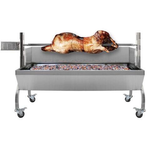 Girarrosto per Carne Barbecue con Spiedo Motorizzato Altezza Regolabile Arrosto Intero - 90kg
