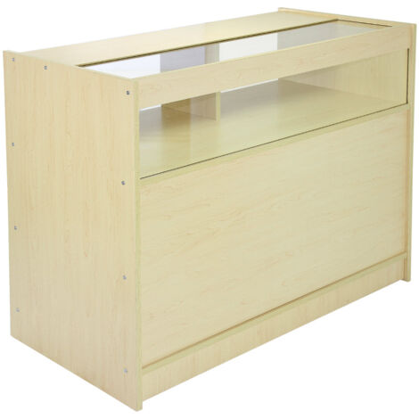 MonsterShop - Banco B1200 con Finitura in Acero da Negozio e Reception 120cm x 60cm x 90cm (1/5)