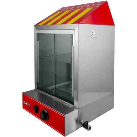 KuKoo Macchina a Vapore per Hot Dog in Acciaio Inox con Carrello