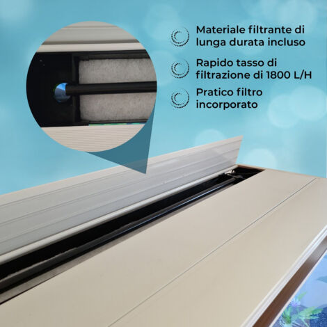 Pulitore Per Acquario 6 In 1 Elettrico, Aspiraghiaia E Filtro Per Pesci, Kit Automatico Per Cambio Acqua E Lavaggio Sabbia, Motore 28W Silenzioso, Manico Telescopico 39-75cm