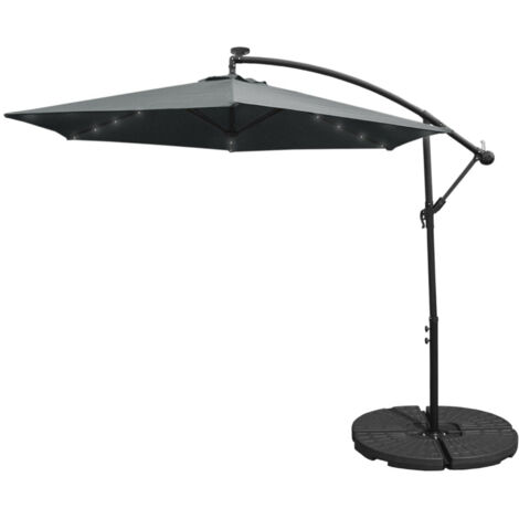 Beliani Ombrellone Da Giardino Retro In Faggio Bianco – Con Custodia, Resistente Ai Raggi UV, Asole E Nappe