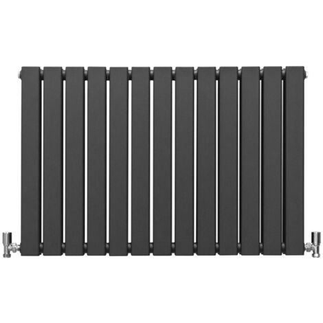 Radiatori Termosifoni in Acciaio Calorifero a Doppio Strato a Pannelli Piatti Riscaldamento Centralizzato Colonna Termosifone Orizzontale Radiatore a Parete - Grigio Antracite - 60 x 91 cm