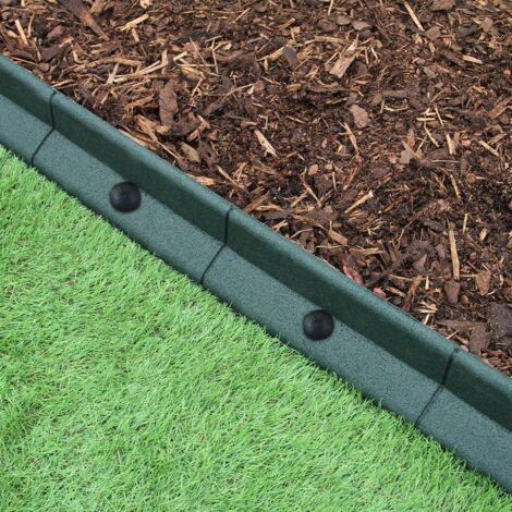 PalGarden Bordura Da Giardino Effetto Legno 5m - Palizzata In Plastica Riciclabile Per Aiuole E Prati - Colore Nero, Altezza 22,5 Cm
