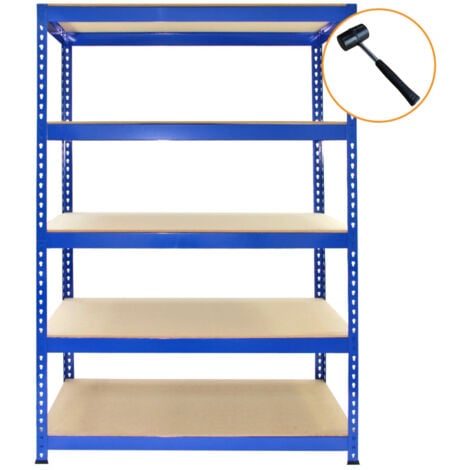 Scaffale da Garage ad Incastro Q-Rax - Blu - 120cm x 50cm con Martello