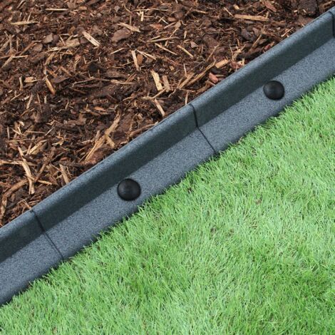MonsterShop - Bordatura Per Aiuole Bordo Prato Da Giardino Palizzata Flessibile Fino A 70 In Gomma Resistente Agli Uv Nero Confezione Da 22 X 12 M 64279587