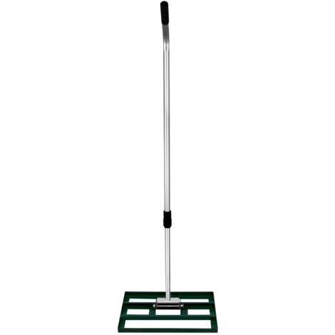 Rastrello livellatore per prato, livellatore per prato in acciaio inossidabile 17''x10'' con manico lungo regolabile e guanti da giardino, strumento per livellare il prato per giardino, cortile 58
