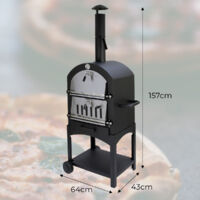 KuKoo - Forno in Acciaio Multifunzione a Carbonella per Cottura su Pietra  di Pizza, Carne, Pesce e