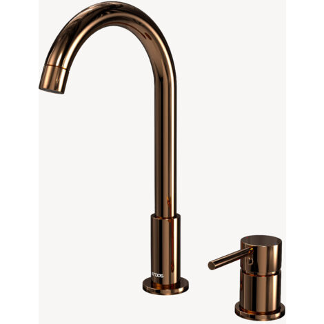 Mezclador de lavabo de dos agujeros Oro rosa - Corbeau