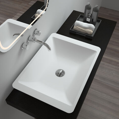 Lavabo rectangular independiente Blanco mate - Niari