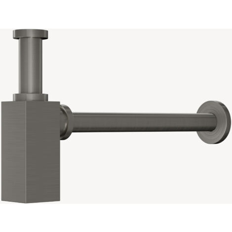Sifón para lavabo cuadrado - Níquel cepillado