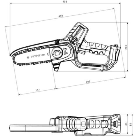 METABO Akku-Gehölzsäge MS 18 LTX 15 (600856840) metaBOX 145 L