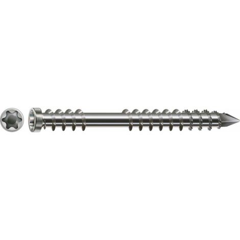 SPAX Terrassenschraube, 5 x 70 mm, 150 Stück, Fixiergewinde, Zylinderkopf, T-STAR plus T25, CUT-Spitze - 4507000500709