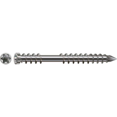 SPAX Terrassenschraube, 5 x 60 mm, 100 Stück, Fixiergewinde, Zylinderkopf, T-STAR plus T25, CUT-Spitze - 0537000500603