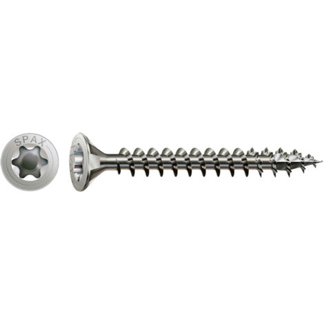 SPAX Edelstahlschraube, 5 x 30 mm, 200 Stück, Vollgewinde, Senkkopf, T-STAR plus T20, 4CUT - 1197000500303