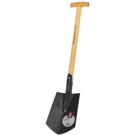 IDEAL Kompakt-Spaten Geestemünder Form, Gr. 0, schwarz, Eschen-T-Stiel 60 cm - 15040095