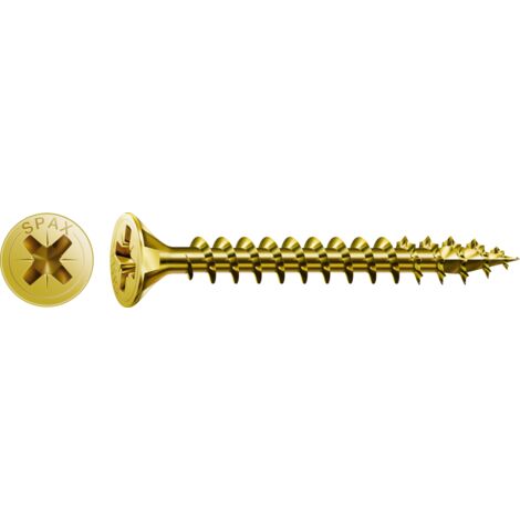 SPAX Universalschraube, 5 x 45 mm, 200 Stück, Vollgewinde, Senkkopf, Kreuzschlitz Z2, 4CUT, YELLOX - 1081020500453
