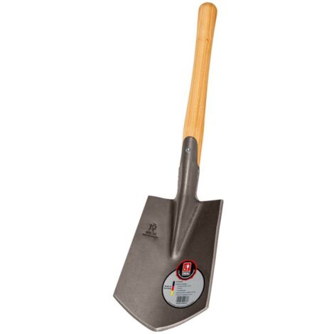 IDEAL Outdoor-Spaten, Gr. 0, gesandtstrahlt, seitliche Schur, Eschen-Knpof-Stiel 39 cm - 15040090