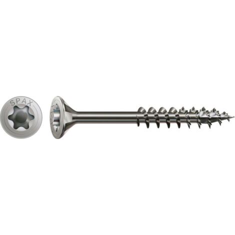 SPAX Edelstahlschraube, 6 x 100 mm, 10 Stück, Teilgewinde, Senkkopf, T-STAR plus T30, 4CUT - 4197000601002 (1/4)