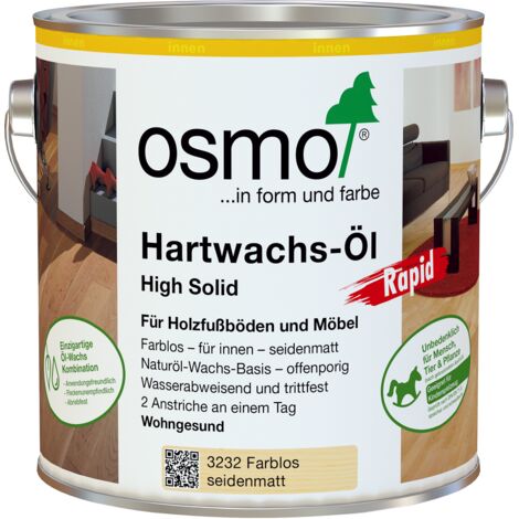 Osmo Hartwachs-Öl Rapid Farblos Seidenmatt 0,75 l - 10300093