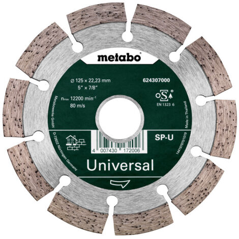 METABO Diamanttrennscheibe 125x22,23mm, "SP-U", Universal "SP", Blister (624296000) (1/3)