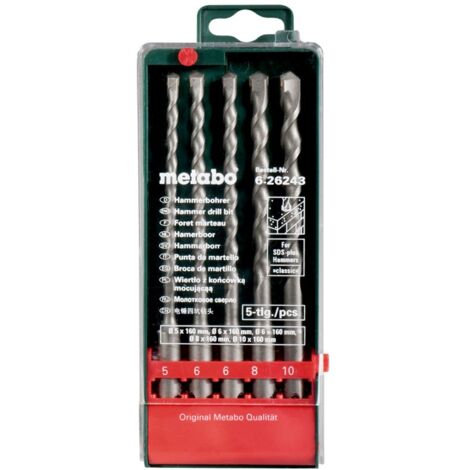 METABO SDS-plus Classic-Bohrersatz 5-teilig Ø 5, 6, 6, 8, 10 mm, L=160 mm (626243000) (1/3)