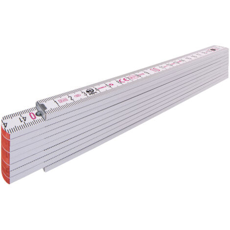 STABILA Holz-Gliedermaßstab Type 1707, 2 m, weiß, metrische Skala - 01334