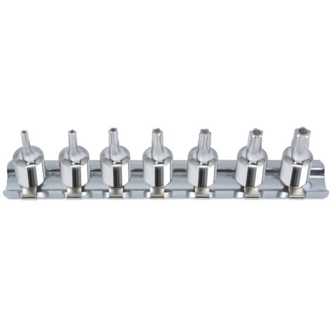 KS Tools 1/4" CHROMEplus Bit-Stecknuss-Satz Fünfstern Bohrung, 7-tlgTS10-TS40 - 918.1545 (1/2)