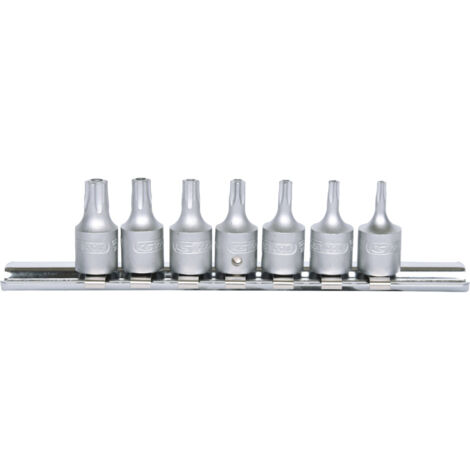 KS Tools 1/4" Bit-Stecknuss-Satz für Fünfstern-Schrauben, 7-tlg mit Stirnlochbohrung - 911.1470 (1/5)