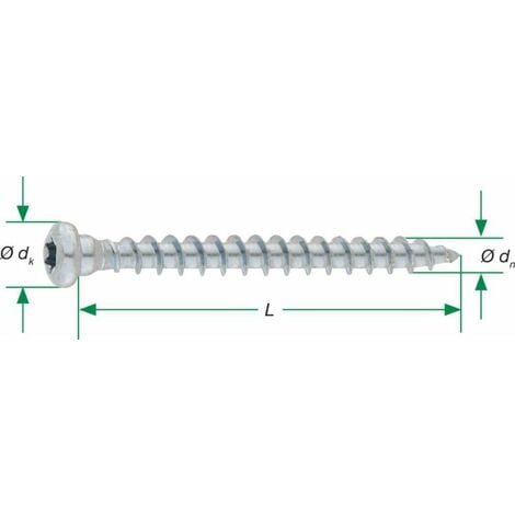 SPAX Holzverbinderschrauben SXCS, Ø 5,0 x 60 mm, 200Stück , Vollgewinde, T-STAR T20, WIROX A9J - 35705006106015