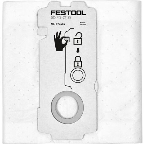 Festool SC-FIS-CT 25/5 SELFCLEAN Filtersack 5 Stk. ( 577484 ) für Absaugmobile CT 25