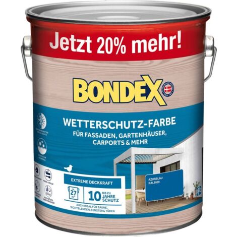 BONDEX WETTERSCHUTZ-FARBE AZURBLAU - RAL5009 3 L - 466802
