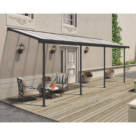 Canopia Sierra Pergola Addossata in Alluminio 2.3X6.7 m Grigio