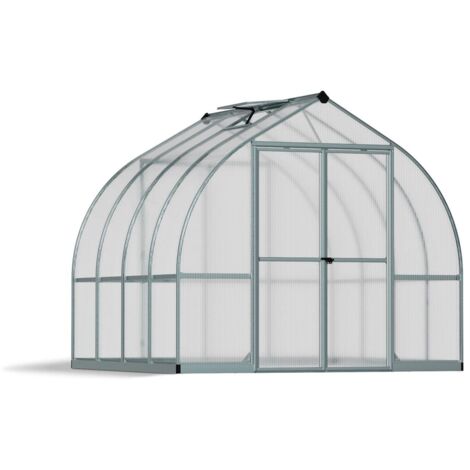 Canopia Bella Doppio Strato Serra Da Giardino in Policarbonato 244X244X219 cm Argento