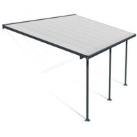 Canopia Feria Pergola Addossata in Alluminio 3X5.5 m Grigio