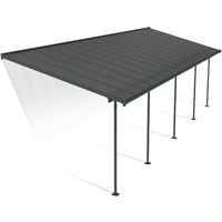 Canopia Capri Pergola Addossata in Alluminio 3X9.7 m Grigio