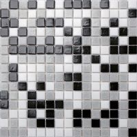 1 Square Metre Random Mix Black Grey White Vitreous Glass Mosaic Tiles (MT0107)