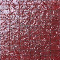Textured Lava Red Brick Bathroom Kitchen Feature Mosaic Tiles Sheet MT0123