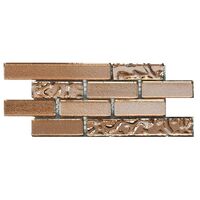 Sample of Copper Lava & Plain Glass Brick Mosaic Tiles (MT0198)
