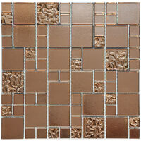 Sample of Copper Lava & Plain Glass Mosaic Tiles (MT0197)