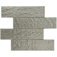 8 Pack of Silver Textured Glass Subway Tile 75x300mm (MT0194)