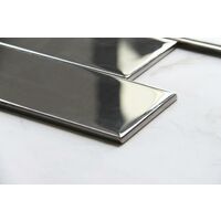 Square Metre of Silver Mirror Glass Subway Tile 75x300mm (MT0193)