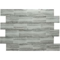 Grey Wood Effect Glass Subway Tile 75x150mm (MT0184)