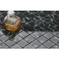 318 x 318mm Black Glass with Grey Holographic Effect Glass Mosaic Tile Sheet ( MT0135)